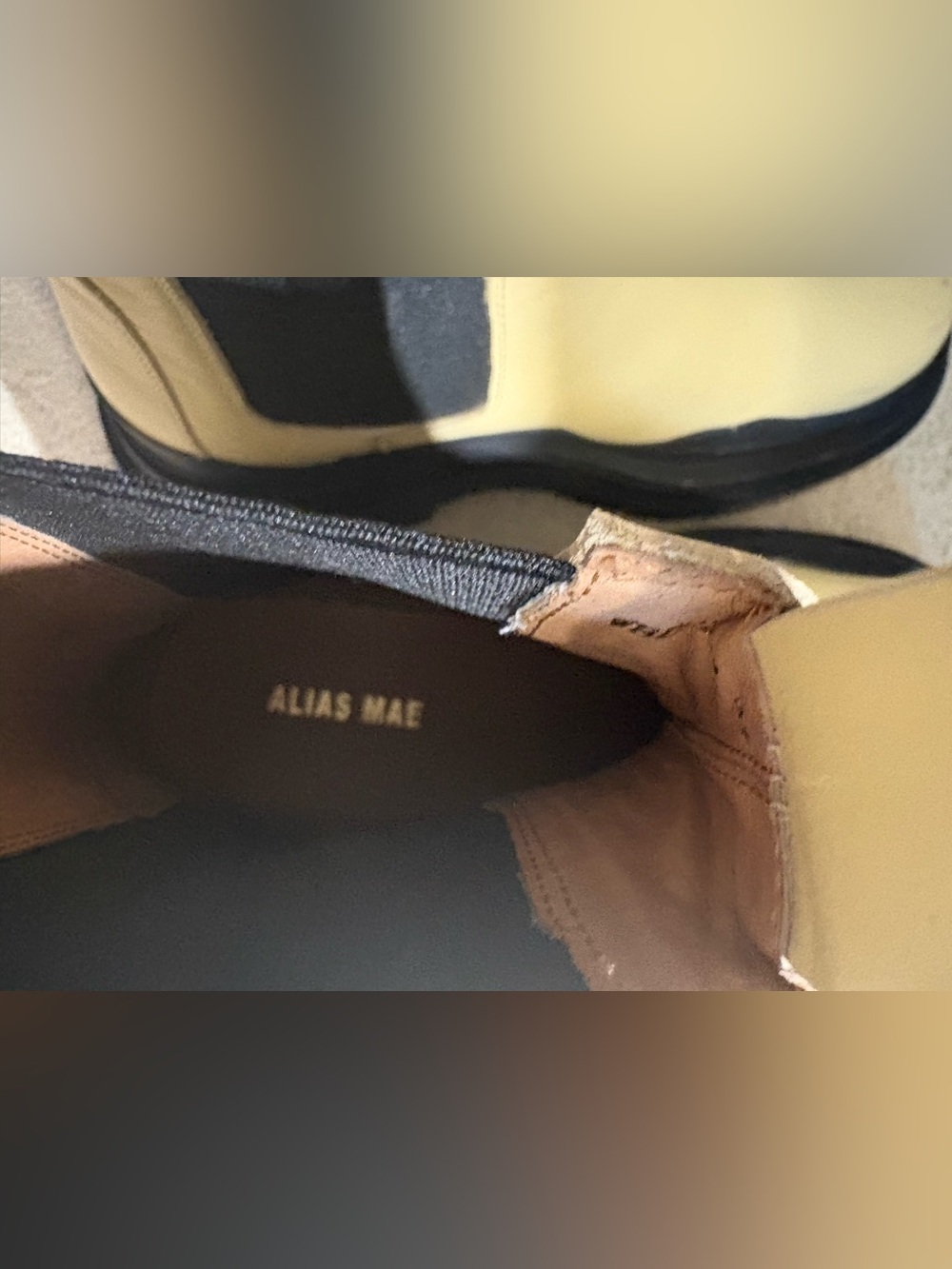 Alias Mae Cream Chelsea Lug Boots with Black Sole - Picture 6 of 9